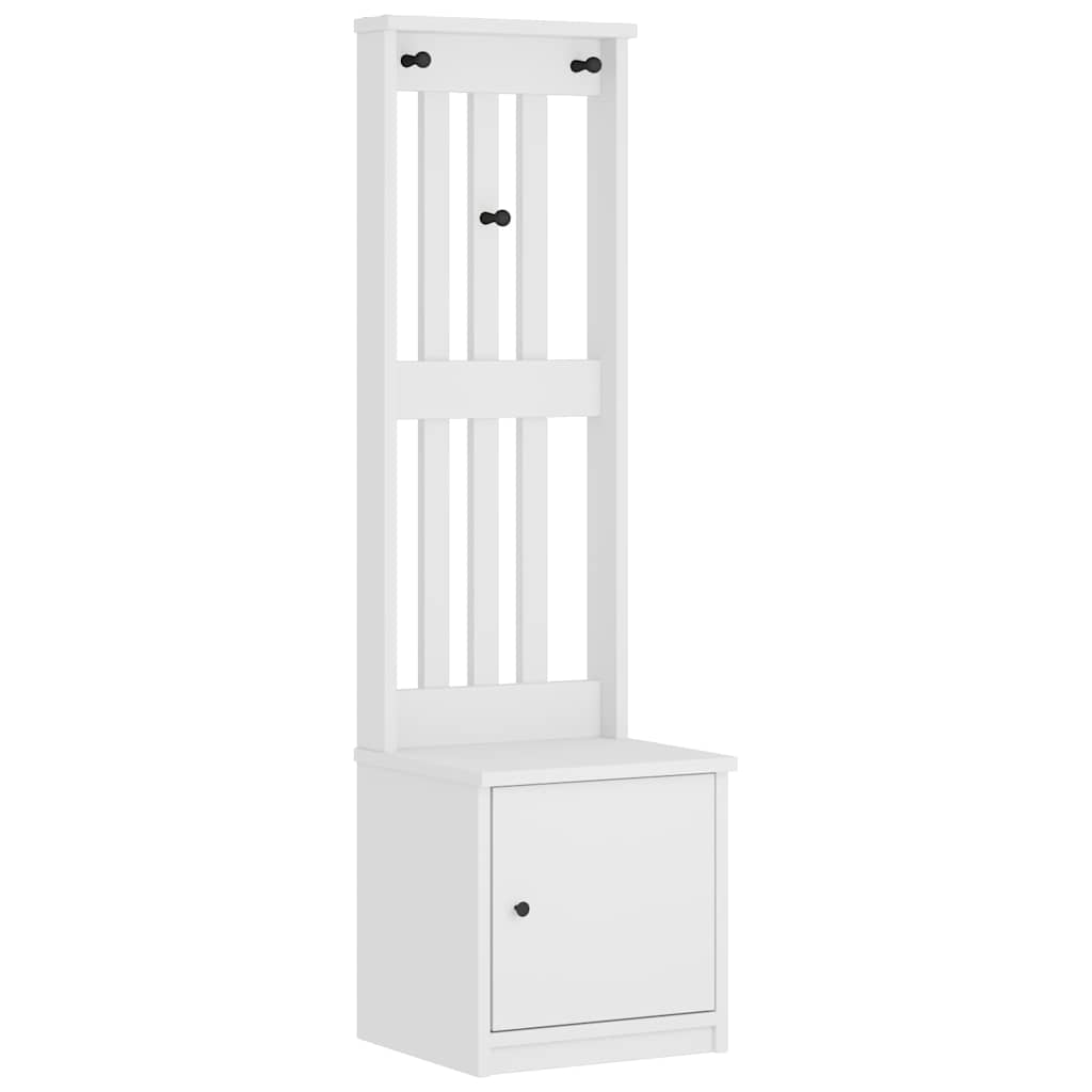 Albero da Ingresso SANDNES Bianco 45x40x159,5 cm Legno di Pino