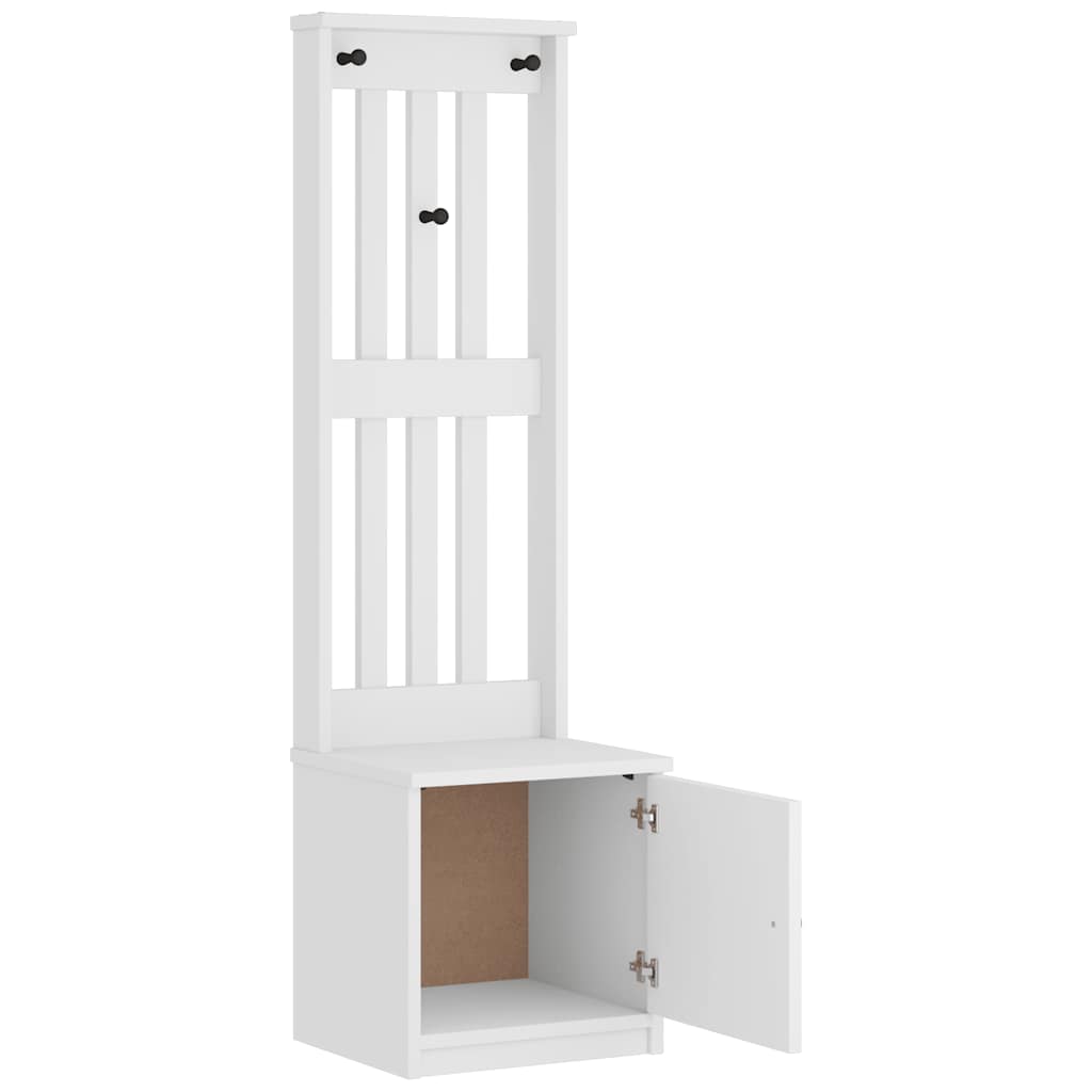 Albero da Ingresso SANDNES Bianco 45x40x159,5 cm Legno di Pino