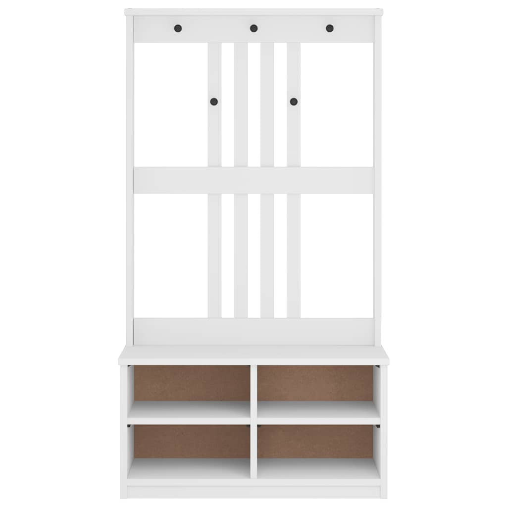 Albero da Ingresso SANDNES Bianco 87x40x159,5 cm Legno di Pino