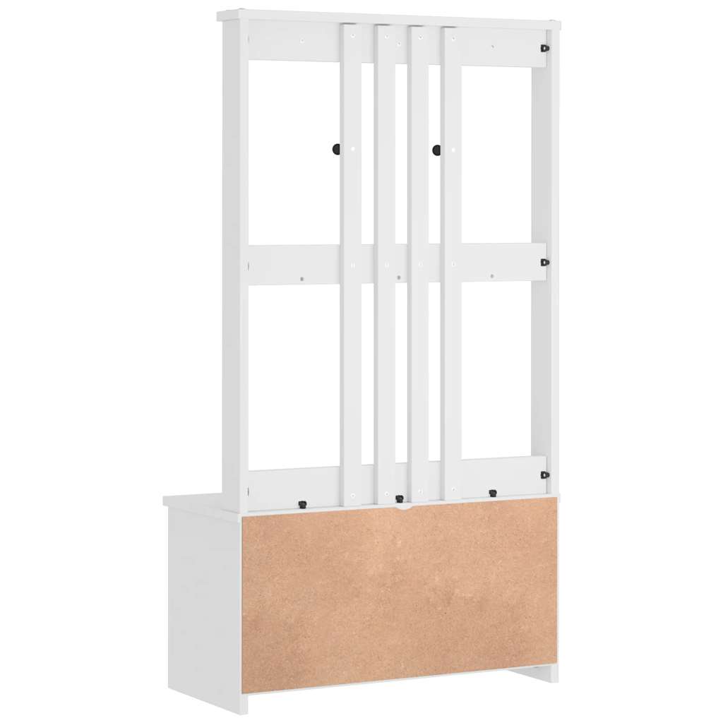 Albero da Ingresso SANDNES Bianco 87x40x159,5 cm Legno di Pino