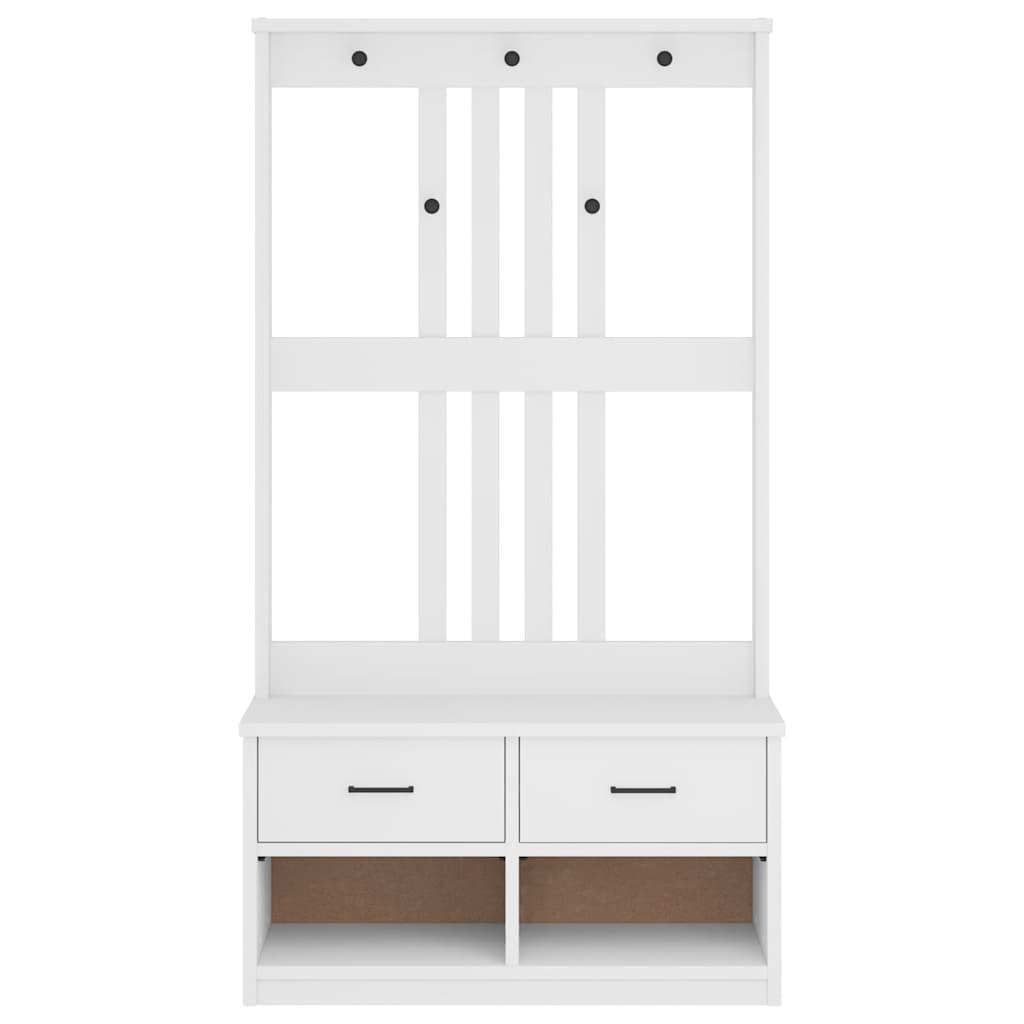Albero da Ingresso SANDNES Bianco 87x40x159,5 cm Legno di Pino
