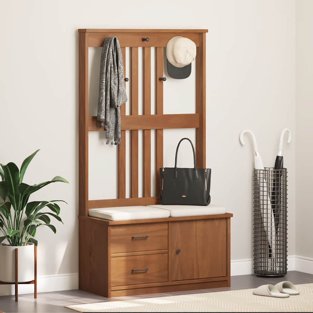 Albero da Ingresso SANDNES 87x40x159,5 cm in Legno di Pino