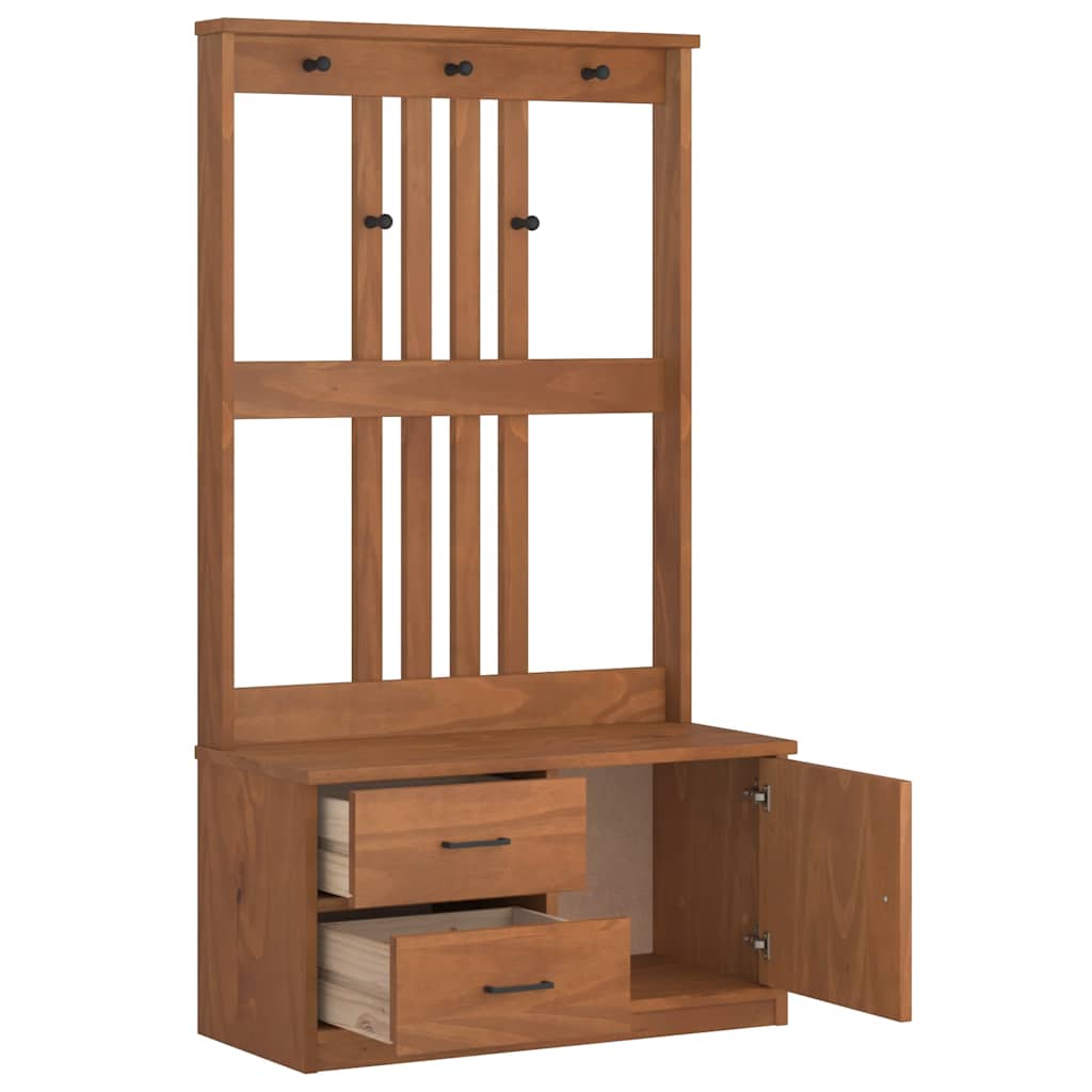 Albero da Ingresso SANDNES 87x40x159,5 cm in Legno di Pino