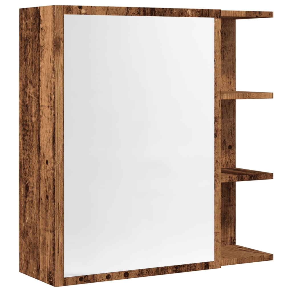 Mobile da Bagno a Specchio Legno Antico 62,5x20,5x64 cm Legno