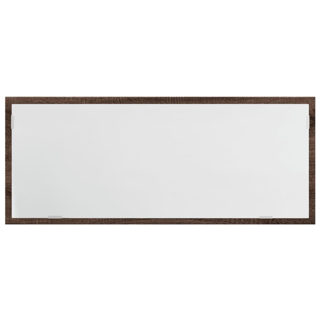 Specchio da Bagno LED Rovere Marrone 100x8,5x37cm in Truciolato