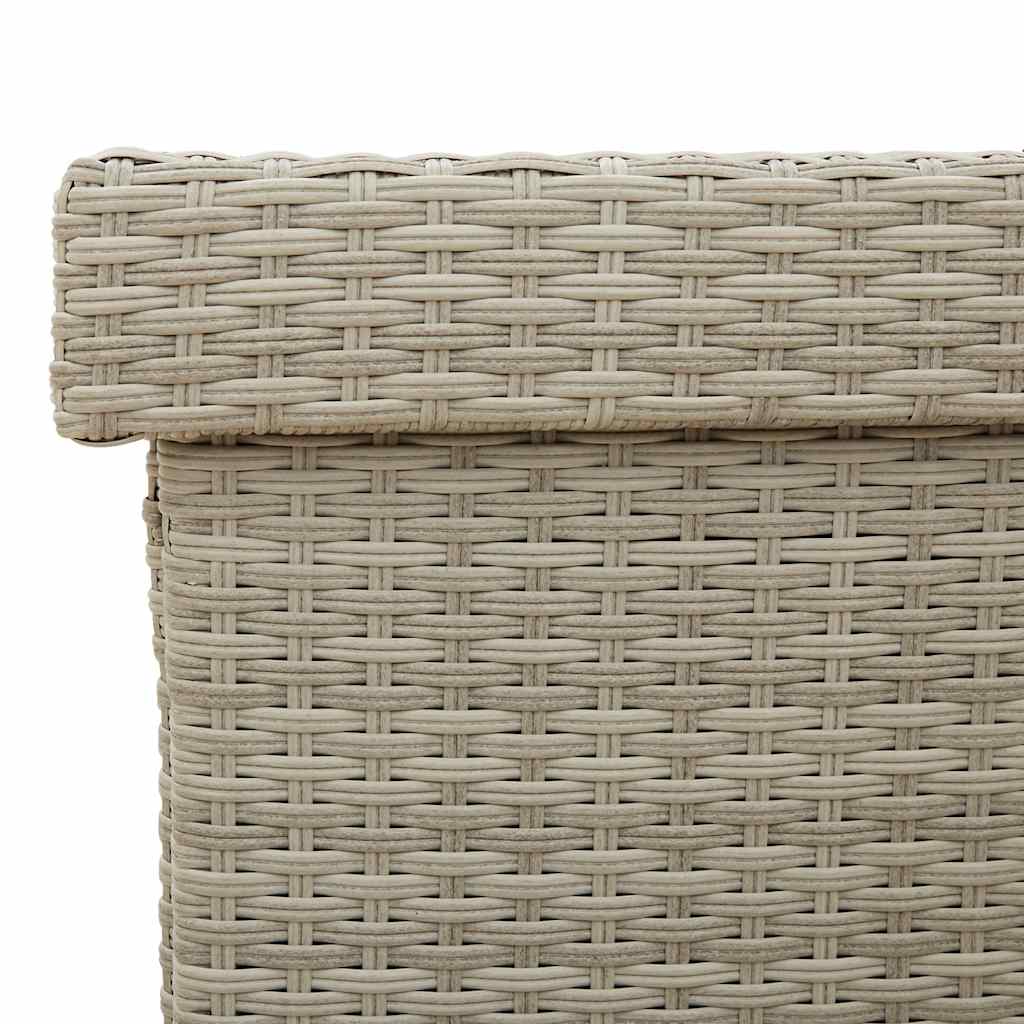 Contenitore da Giardino con Ruote Grigio Chiaro Polyrattan