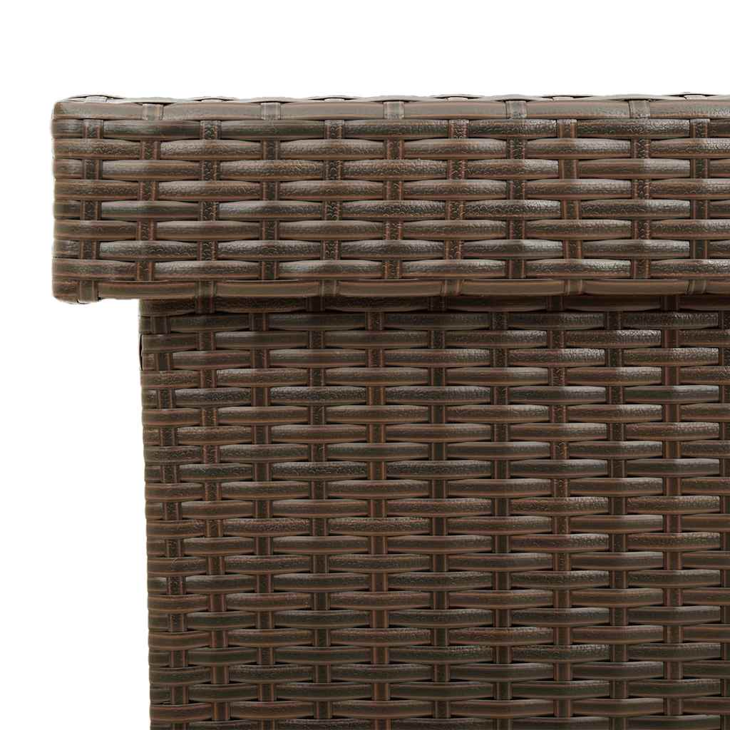 Contenitore da Giardino con Ruote Marrone Polyrattan