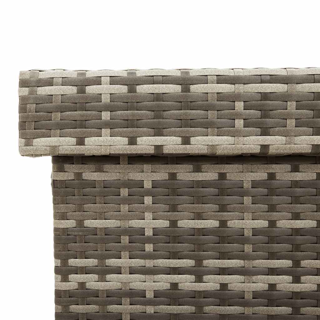 Contenitore da Giardino con Ruote Grigio 160x55x75cm Polyrattan