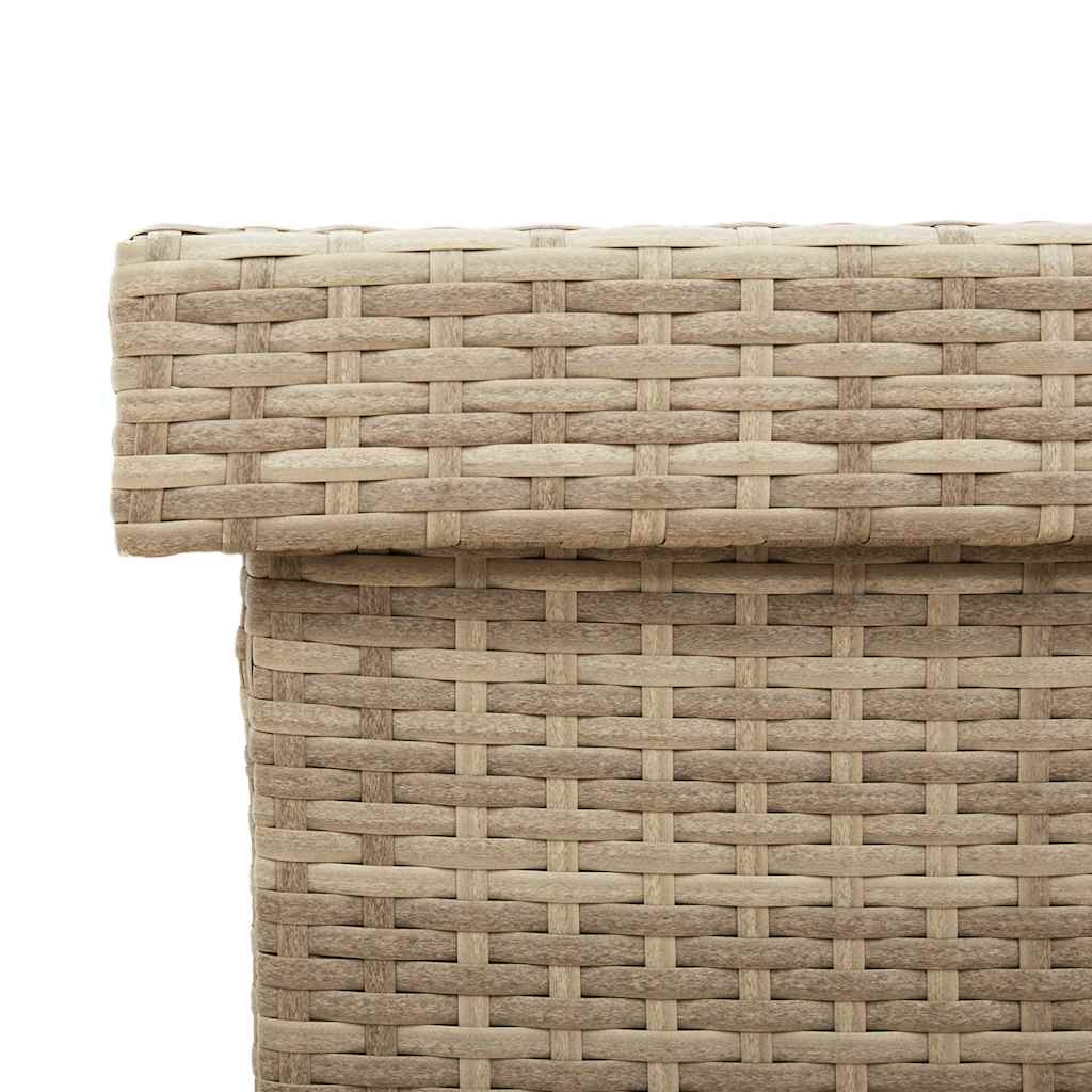 Contenitore da Giardino con Ruote Beige 160x55x75 cm Polyrattan