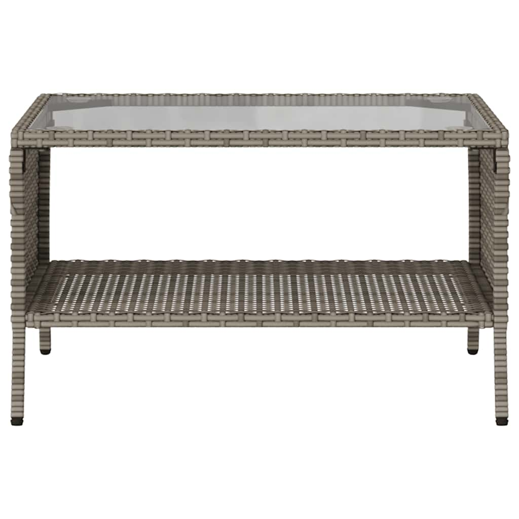 Divano da Giardino a 2 Posti Cuscini&Tavolo Grigio Polyrattan