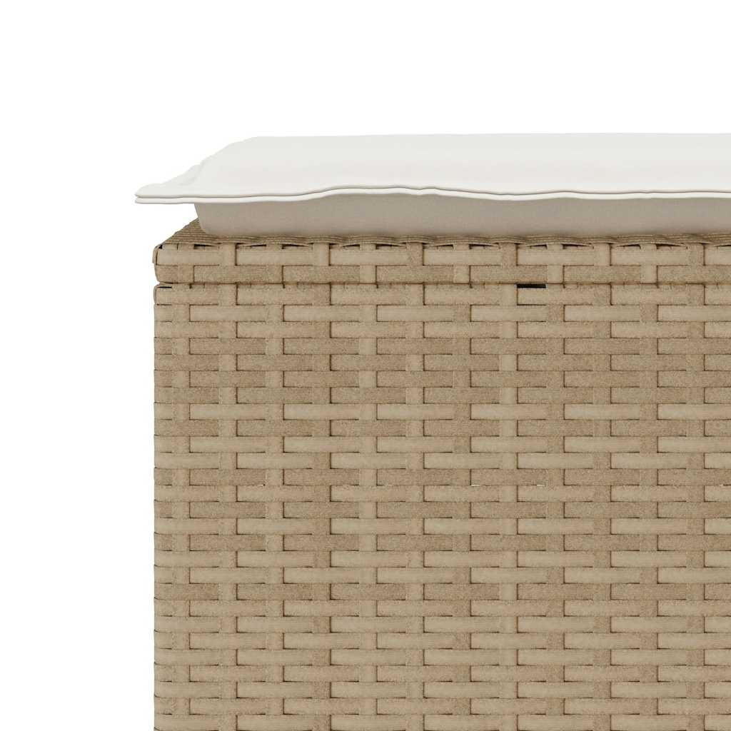 Panca da Giardino con Cuscino Beige 110x40x44 cm in Polyrattan