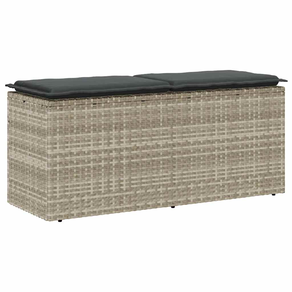 Panca da Giardino con Cuscino 110x40x44 cm in Polyrattan