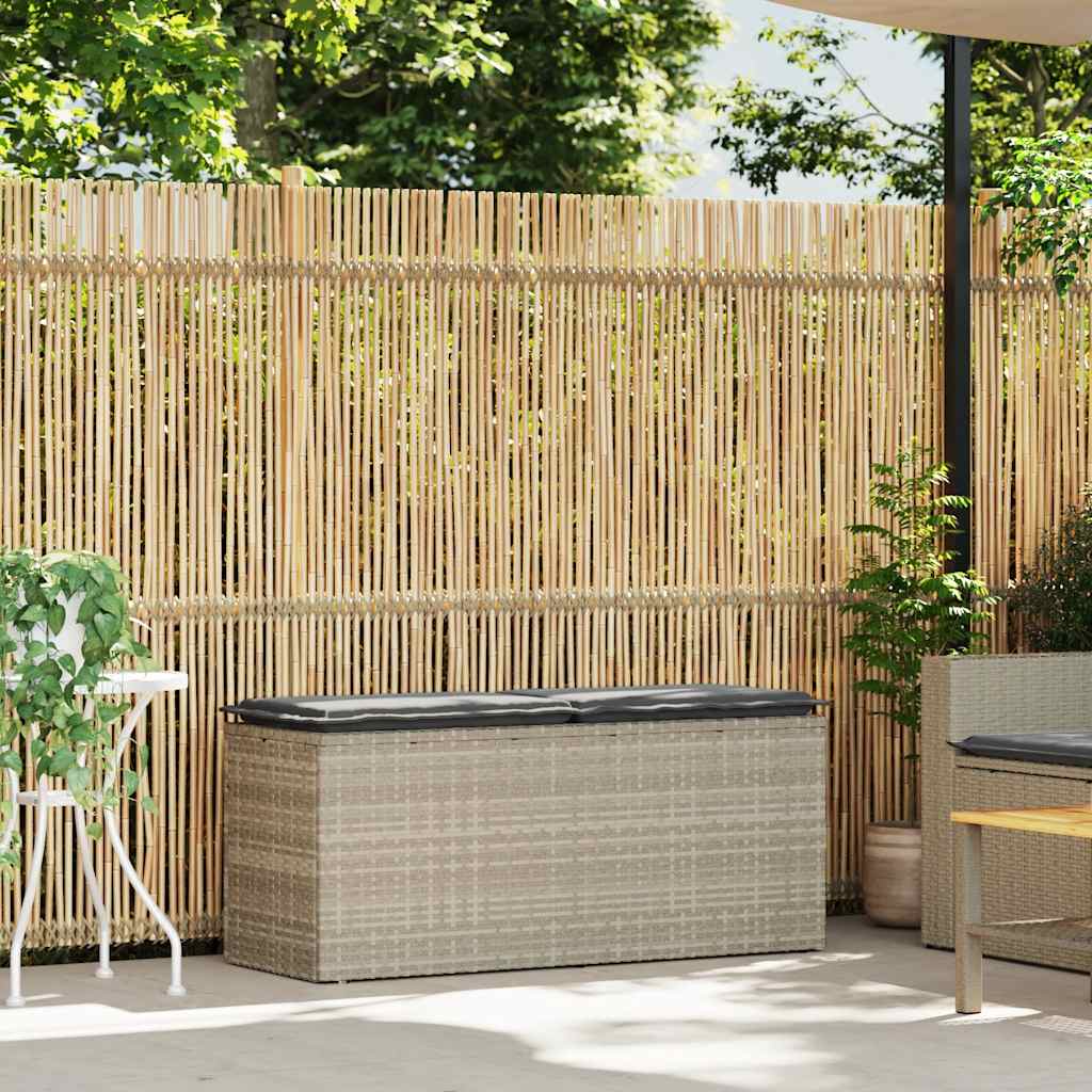 Panca da Giardino con Cuscino 110x40x44 cm in Polyrattan