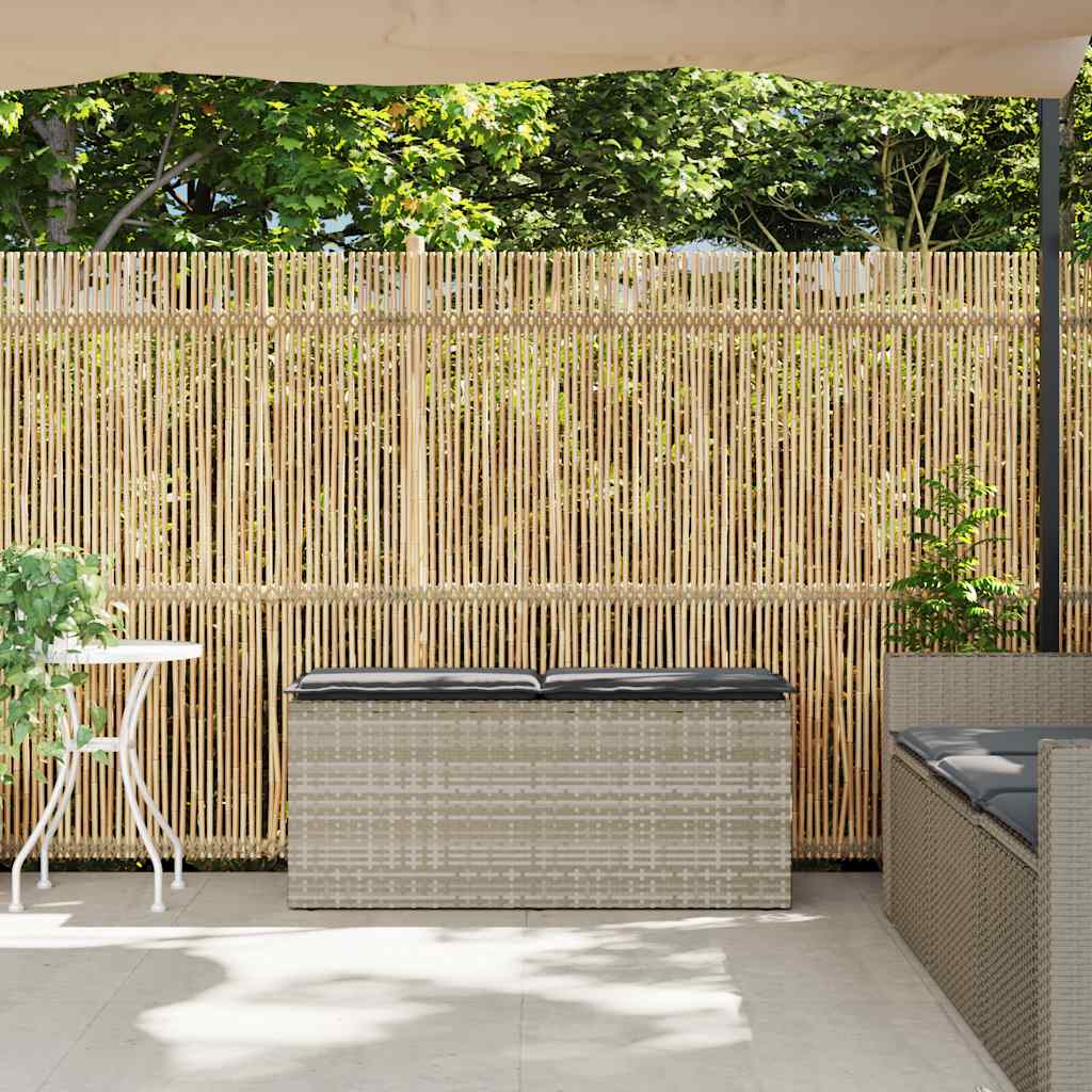 Panca da Giardino con Cuscino 110x40x44 cm in Polyrattan