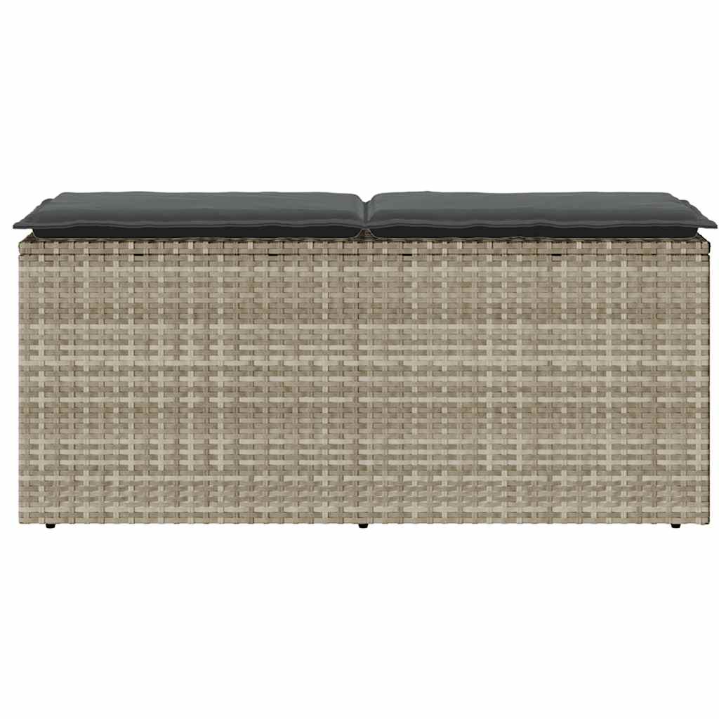 Panca da Giardino con Cuscino 110x40x44 cm in Polyrattan