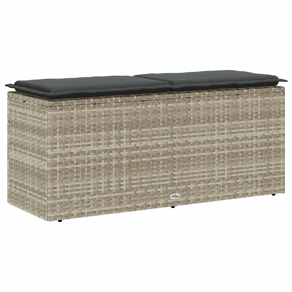 Panca da Giardino con Cuscino 110x40x44 cm in Polyrattan