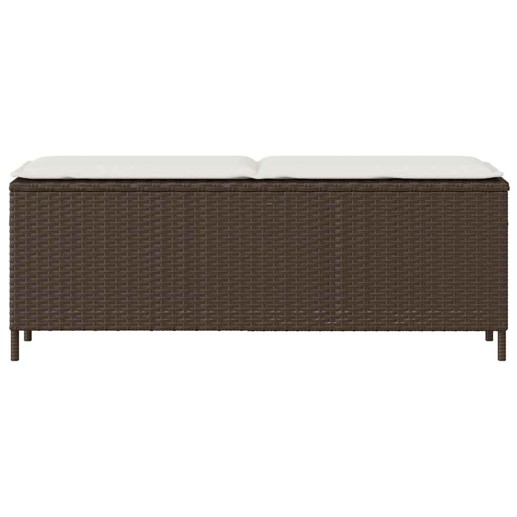 Panca da Giardino con Cuscino Marrone 110x30x40,5 cm Polyrattan