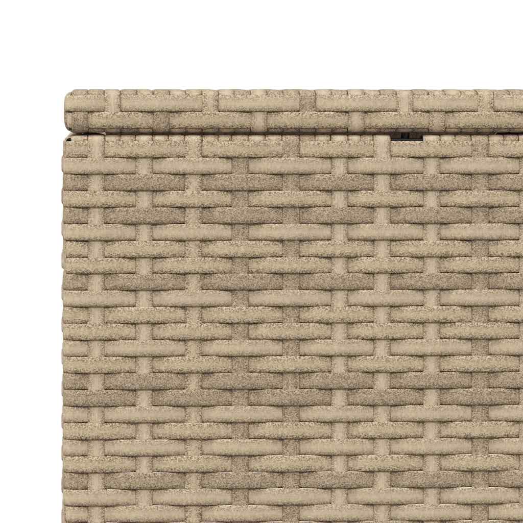 Lettino Prendisole con Cuscino Galleggiante Beige in Polyrattan