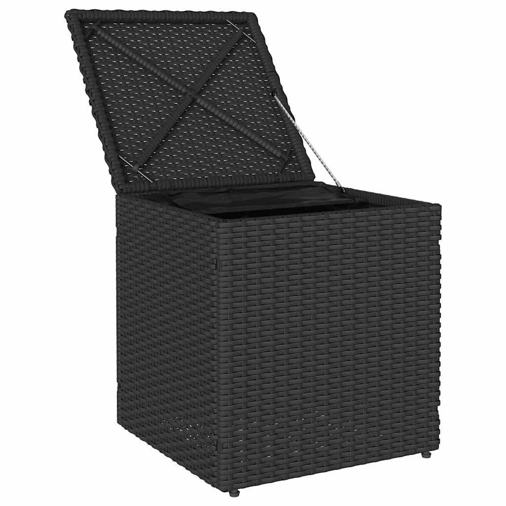 Sgabelli Giardino con Cuscini 2 pz Nero 40x40x43 cm Polyrattan