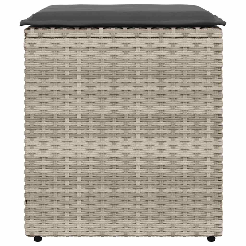 Sgabelli da Giardino con Cuscini 2 pz 40x40x43cm in Polyrattan