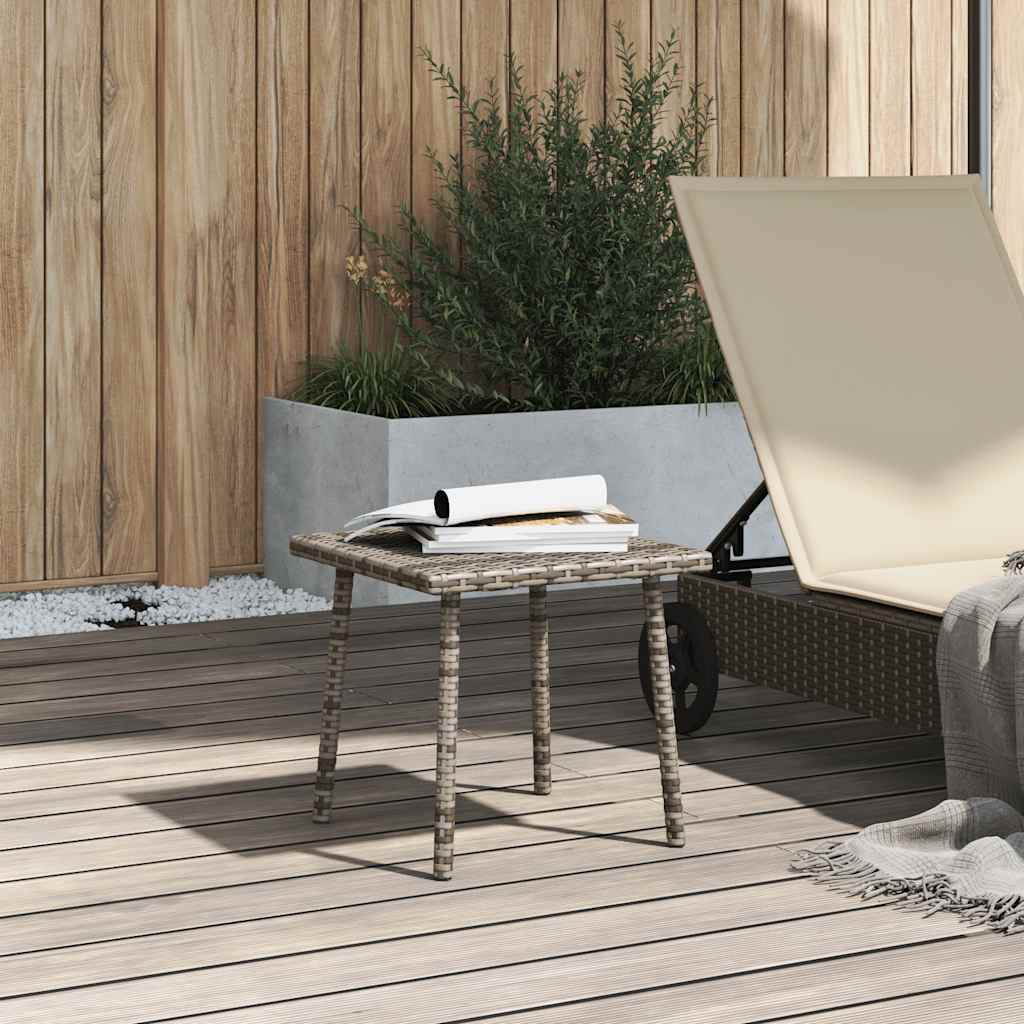 Tavolino da Giardino Rettangolare Grigio 40x40x37 cm Polyrattan