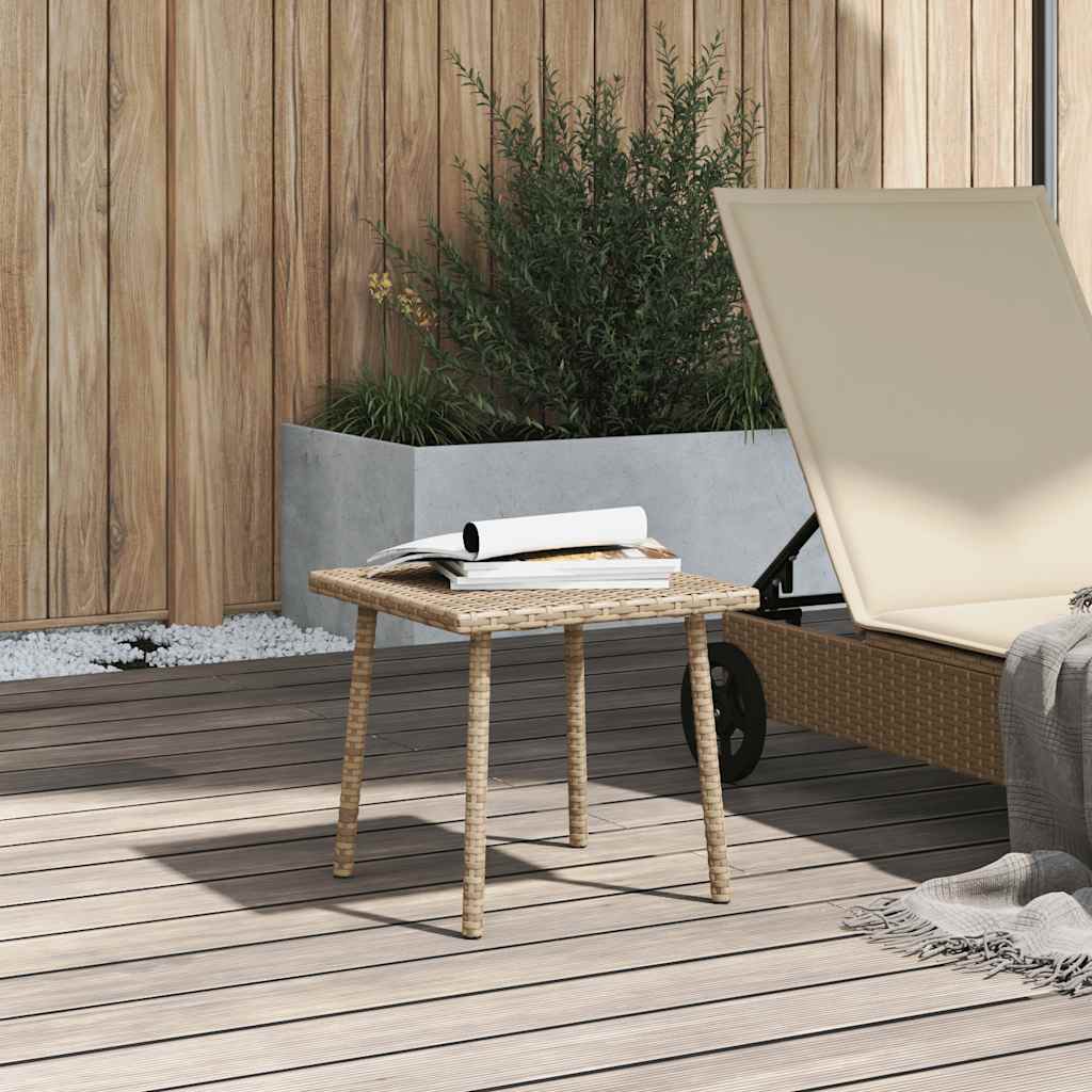 Tavolino da Giardino Rettangolare Beige 40x40x37 cm Polyrattan