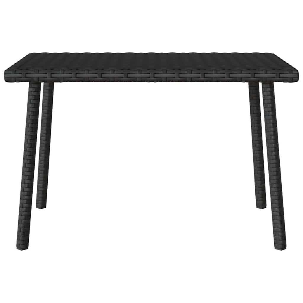 Tavolino da Giardino Rettangolare Nero 60x40x37 cm Polyrattan