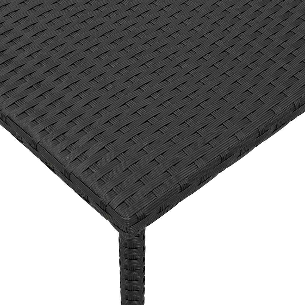 Tavolino da Giardino Rettangolare Nero 60x40x37 cm Polyrattan