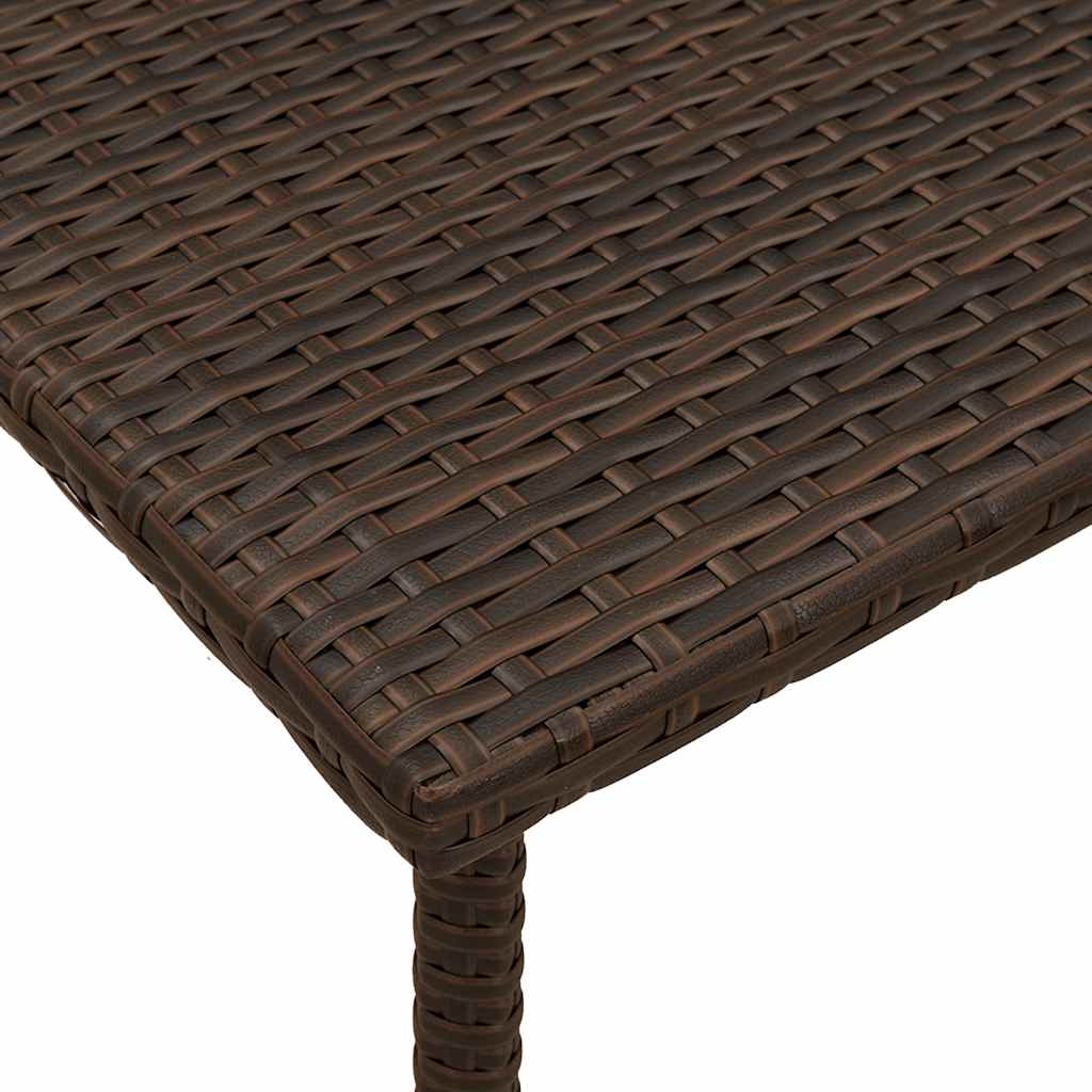 Tavolino Giardino Rettangolare Marrone 60x40x37 cm Polyrattan