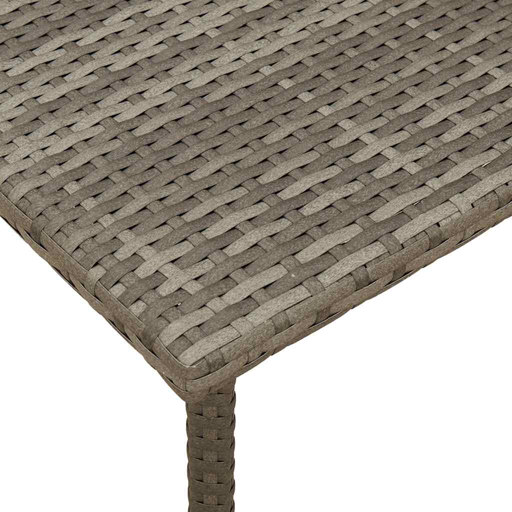 Tavolino da Giardino Rettangolare Grigio 60x40x37 cm Polyrattan