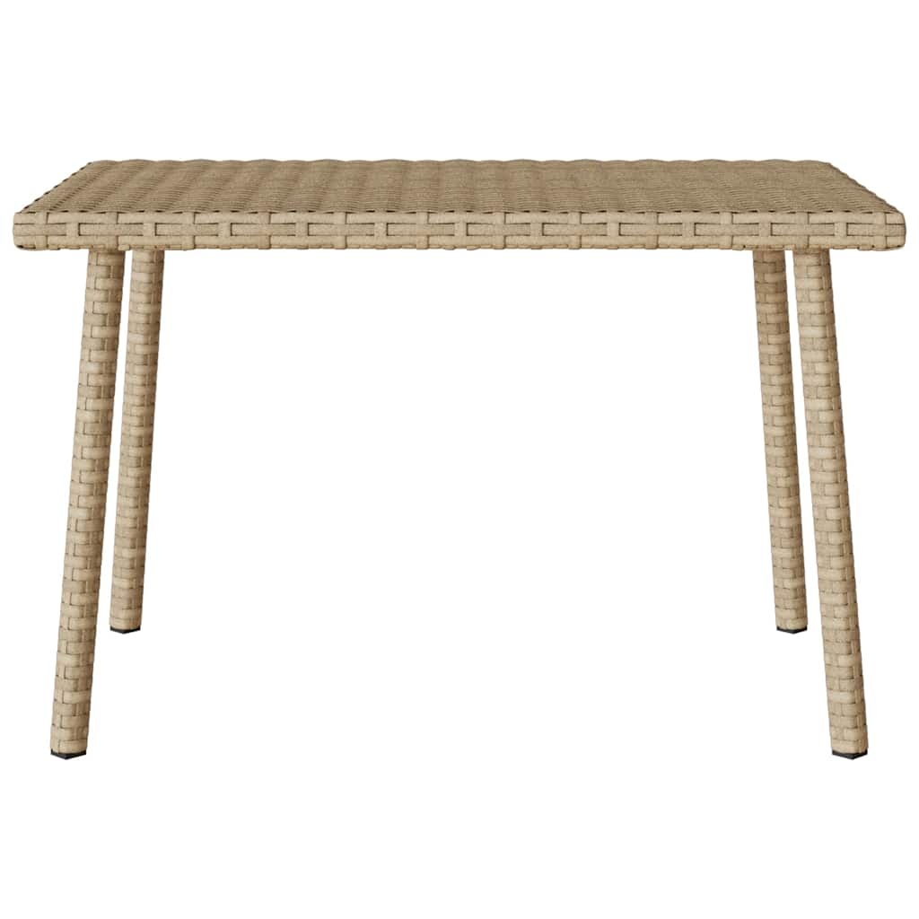 Tavolino da Giardino Rettangolare Beige 60x40x37 cm Polyrattan