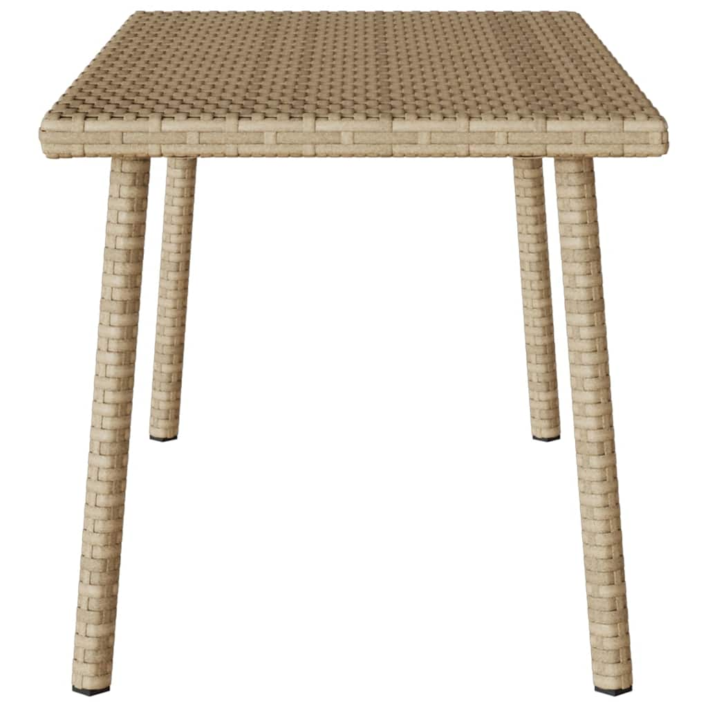 Tavolino da Giardino Rettangolare Beige 80x40x37 cm Polyrattan