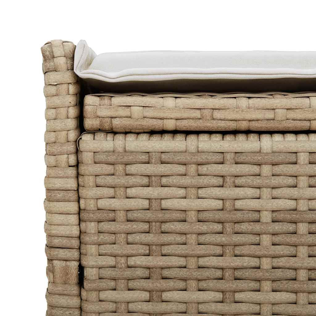 Cassapanca da Esterno con Cuscino Beige 100 cm in Polyrattan