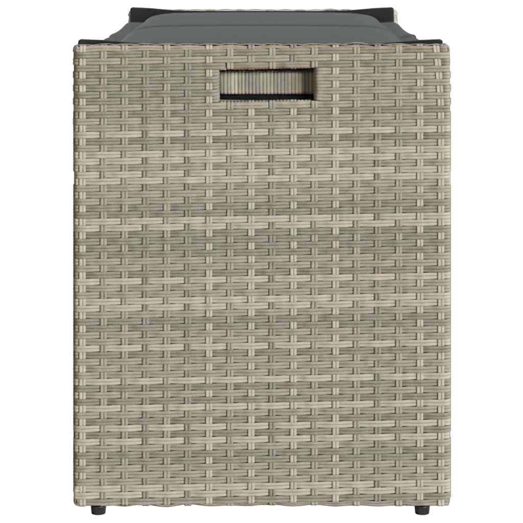 Cassapanca Esterno con Cuscino Grigio Chiaro 100 cm Polyrattan