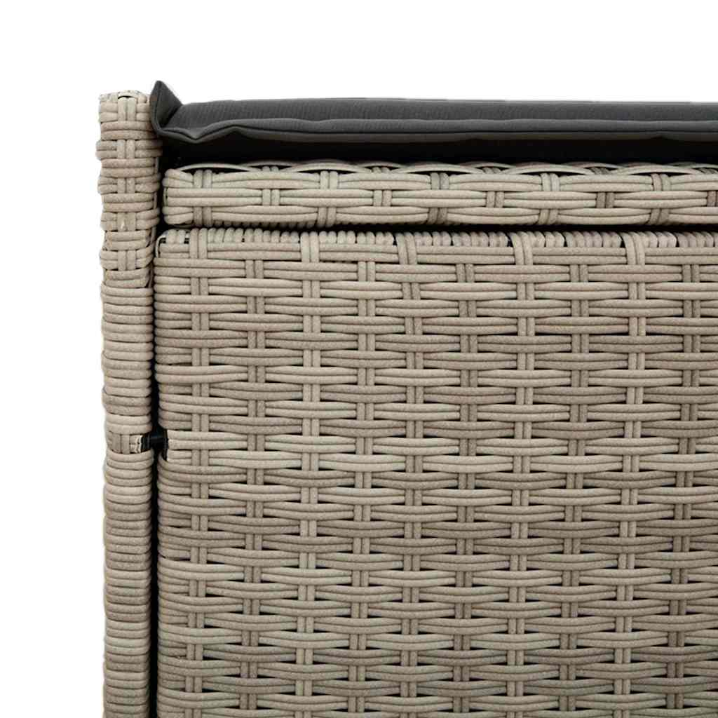 Cassapanca Esterno con Cuscino Grigio Chiaro 100 cm Polyrattan