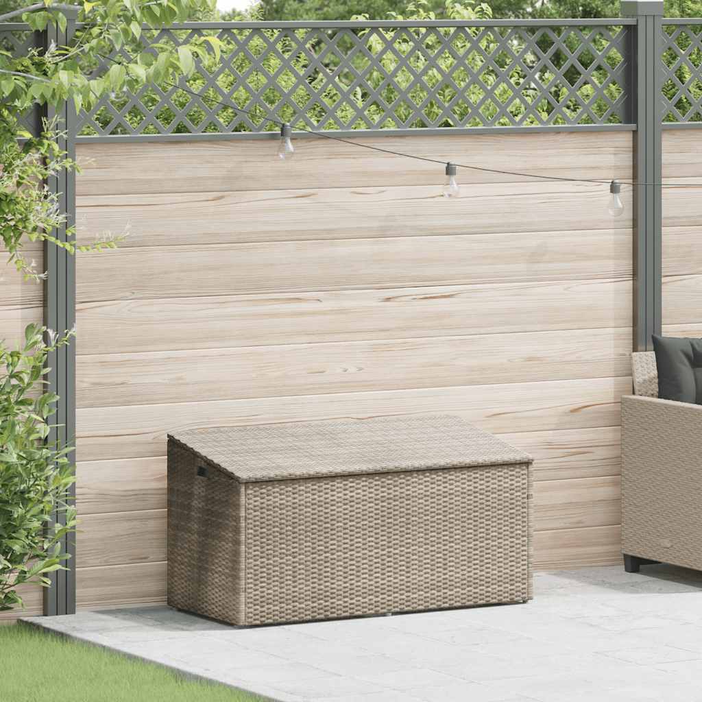 Baule da Giardino Grigio Chiaro 110x50x58 cm in Polyrattan