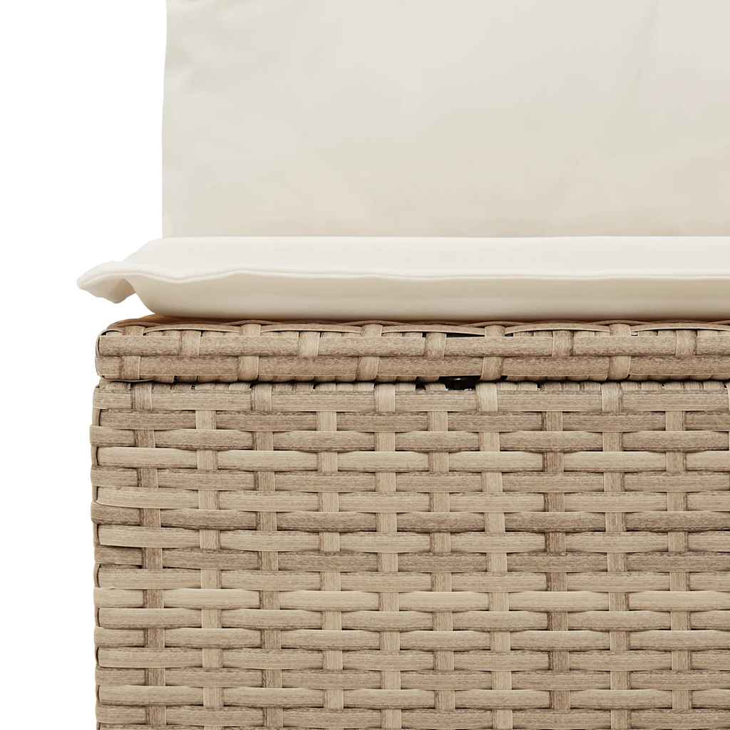 Set Divano Giardino 4 pz con Cuscini Beige in Polyrattan Acacia