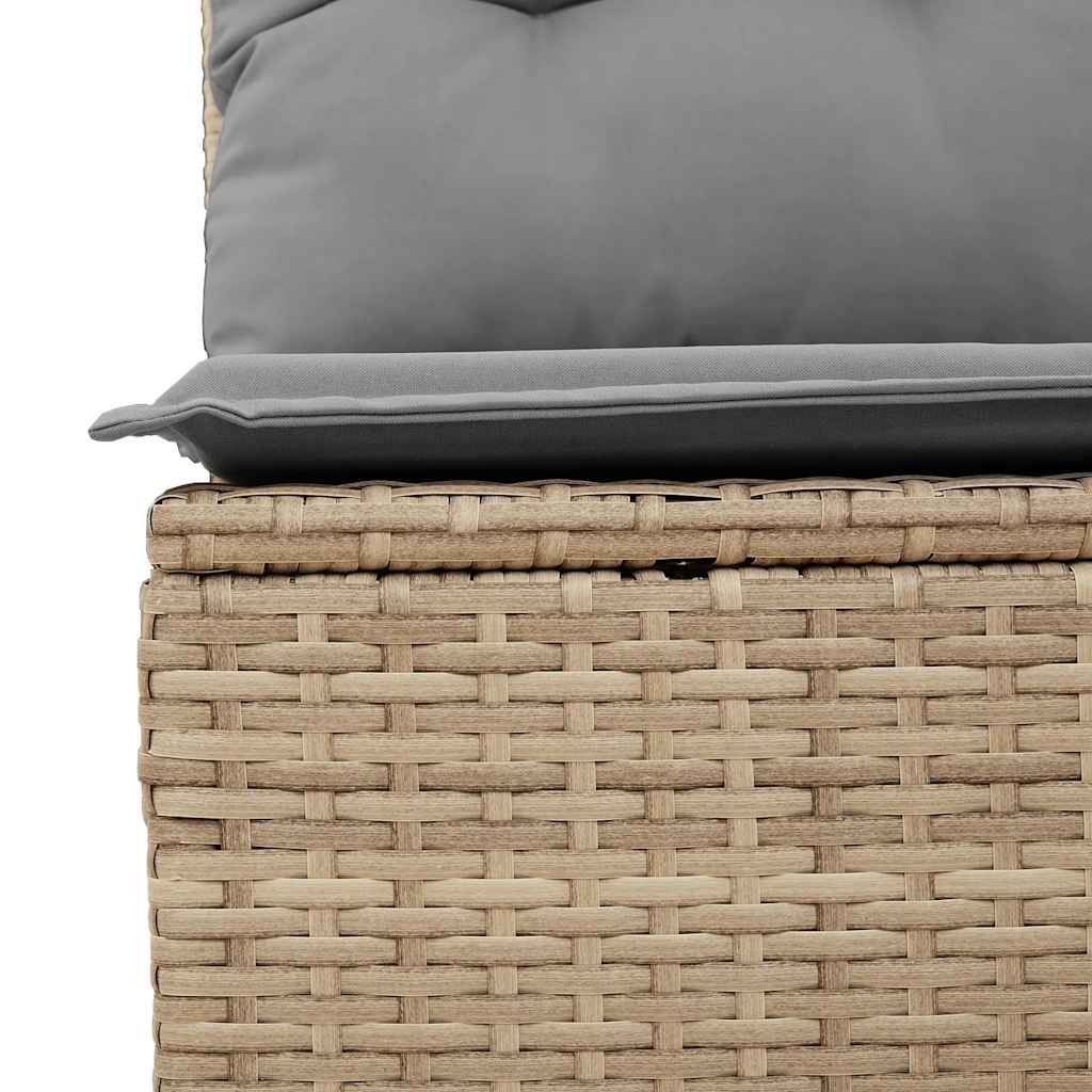 Set Divano da Giardino 2 pz con Cuscini Beige Polyrattan Acacia