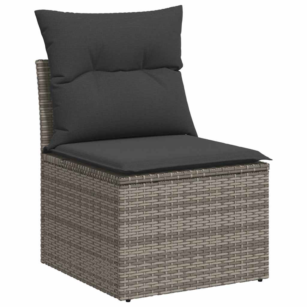 Set Divano Giardino 2 pz con Cuscini Grigio Polyrattan Acacia