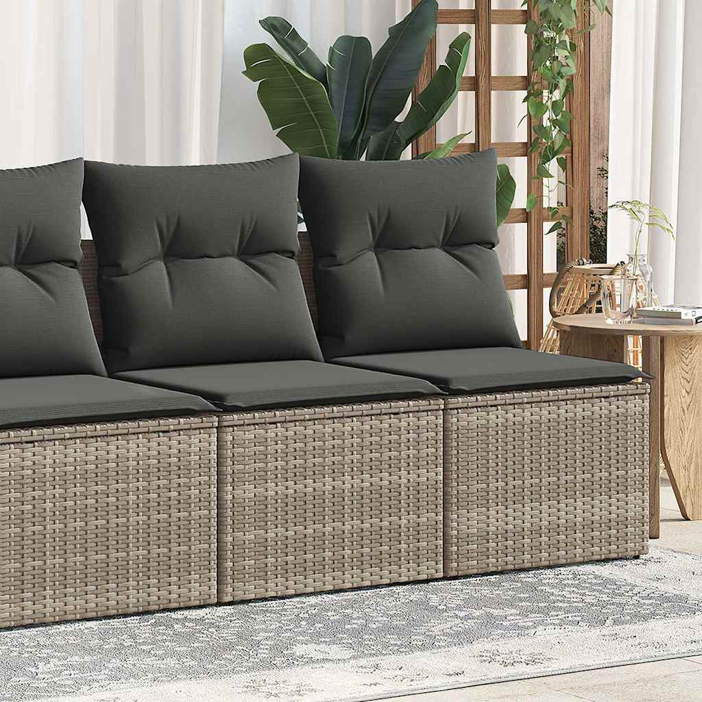 Set Divano Giardino 2 pz con Cuscini Grigio Polyrattan Acacia