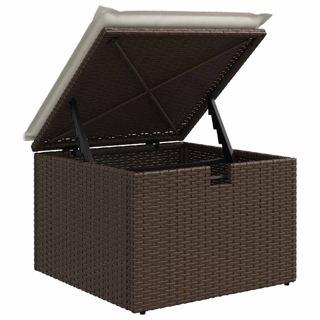 Set Divani da Giardino 7 pz con Cuscini Marrone in Polyrattan