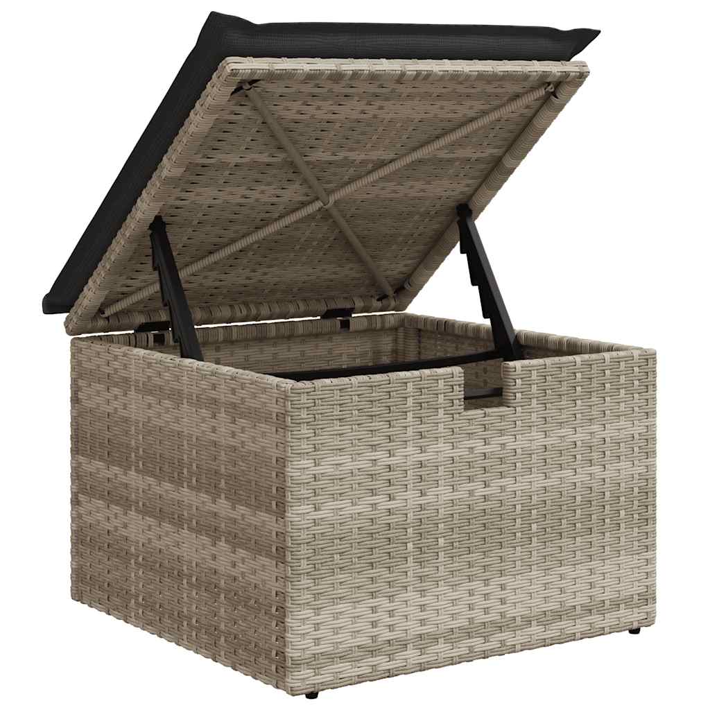 Set Divani da Giardino 7pz con Cuscini Grigio Chiaro Polyrattan