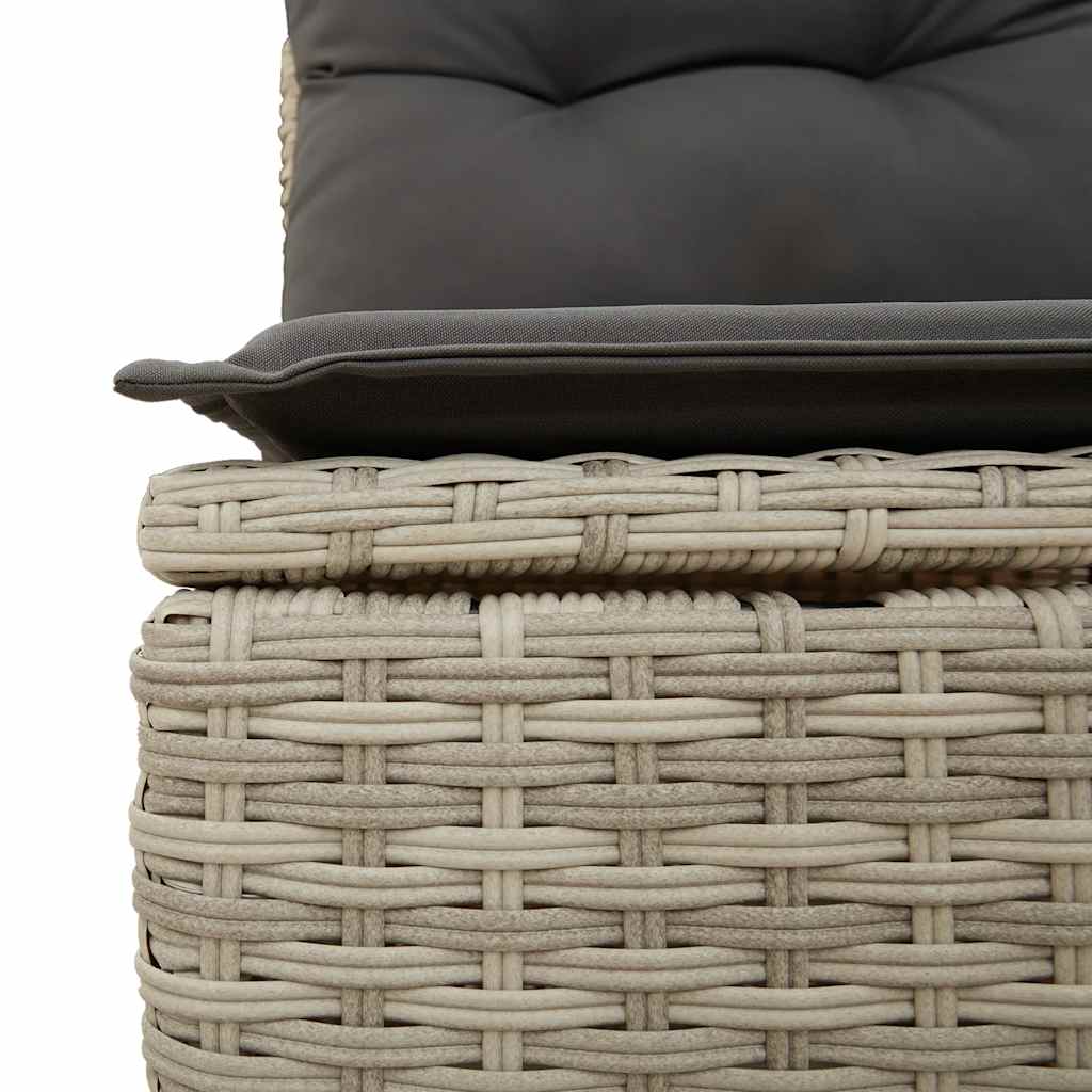 Set Divano da Giardino 4pz con Cuscini Grigio Chiaro Polyrattan