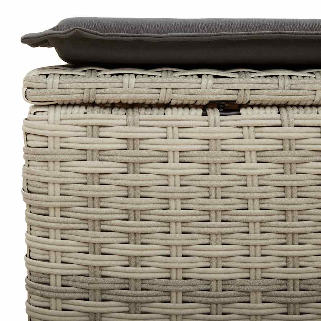 Set Divano da Giardino 4pz con Cuscini Grigio Chiaro Polyrattan