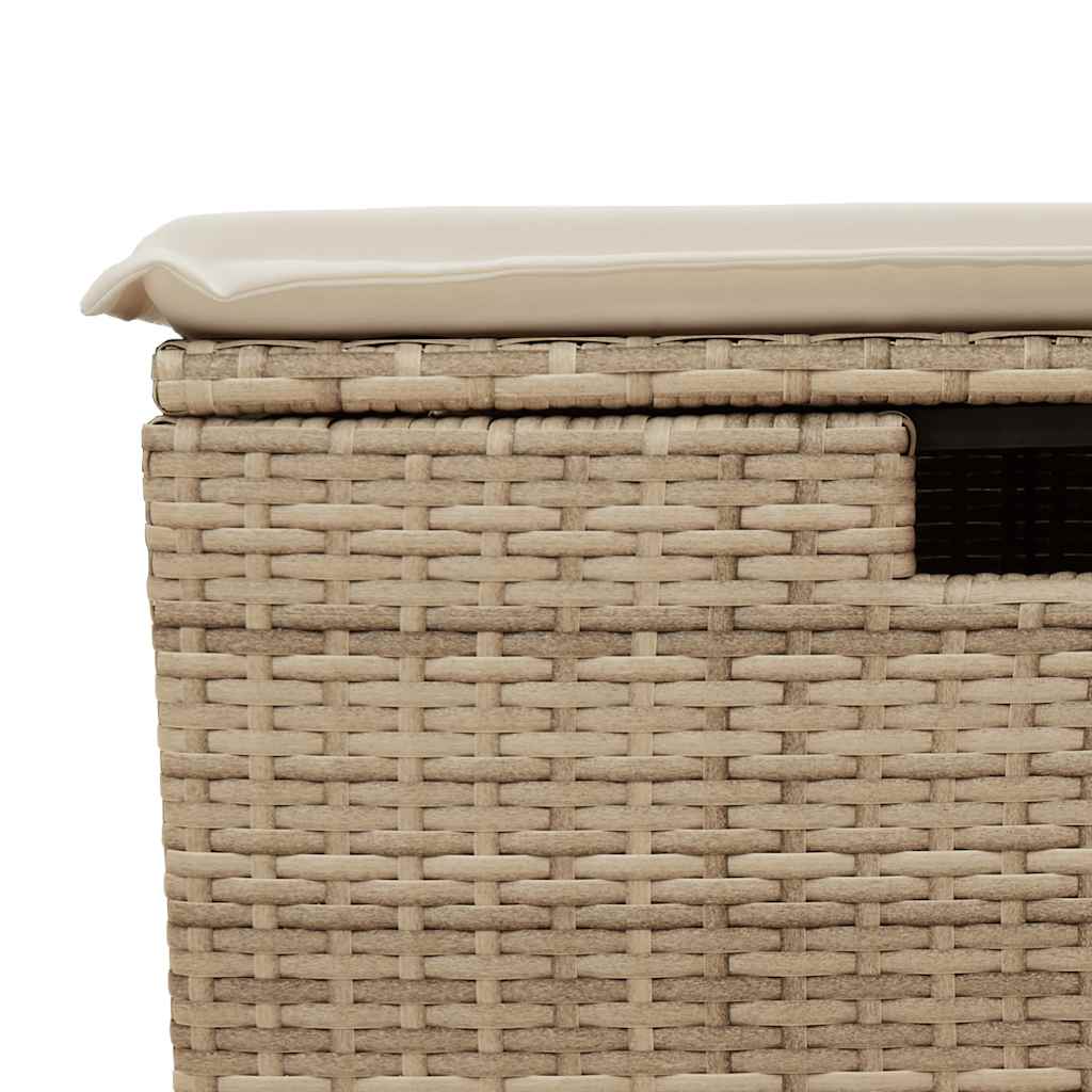 Set Divano da Giardino 5 pz con Cuscini Beige in Polyrattan