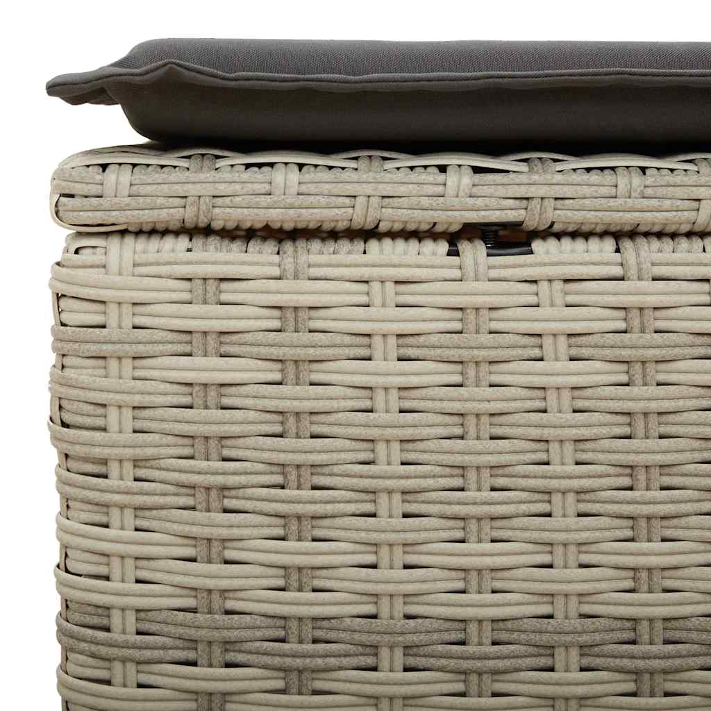 Set Divano da Giardino 5pz con Cuscini Grigio Chiaro Polyrattan