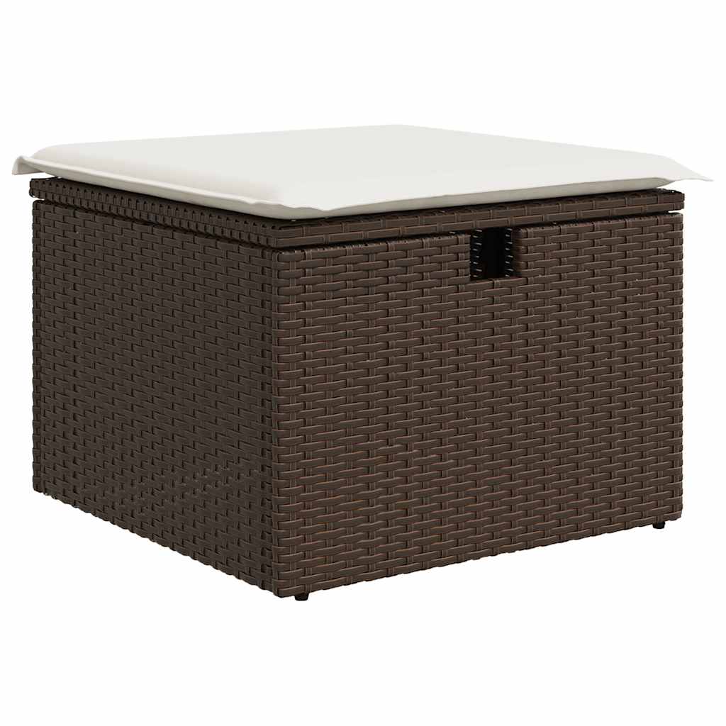 Set Divano da Giardino 6 pz con Cuscini Marrone in Polyrattan