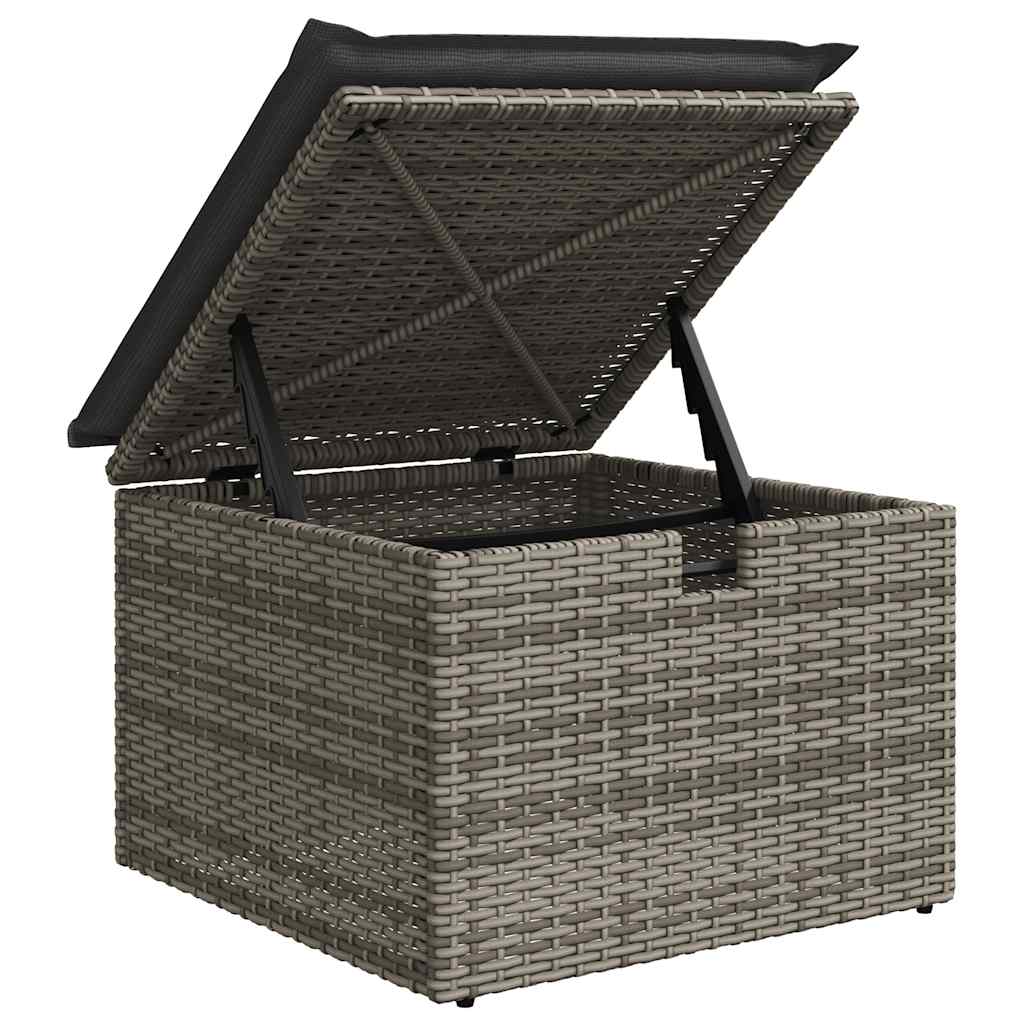 Set Divano da Giardino 5 pz con Cuscini Grigio in Polyrattan