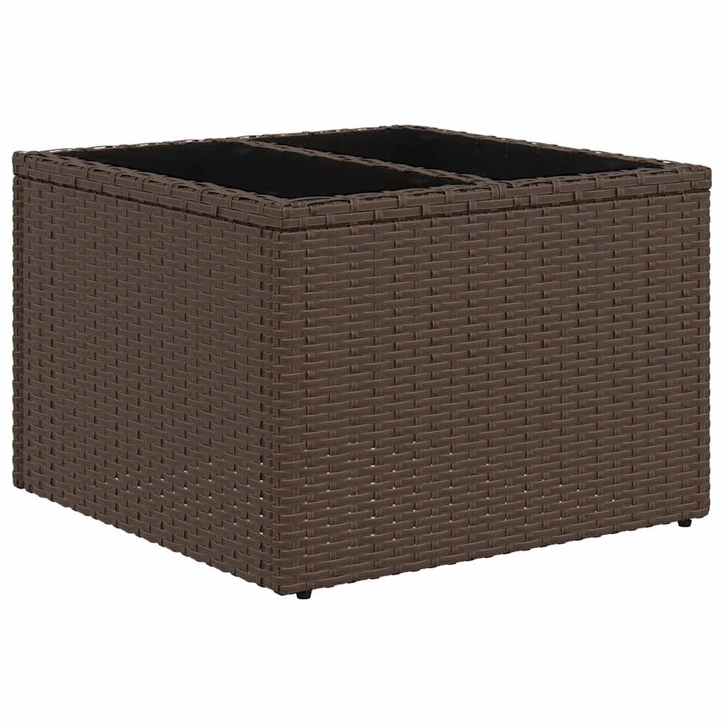 Set Divani da Giardino 7 pz con Cuscini Marrone in Polyrattan