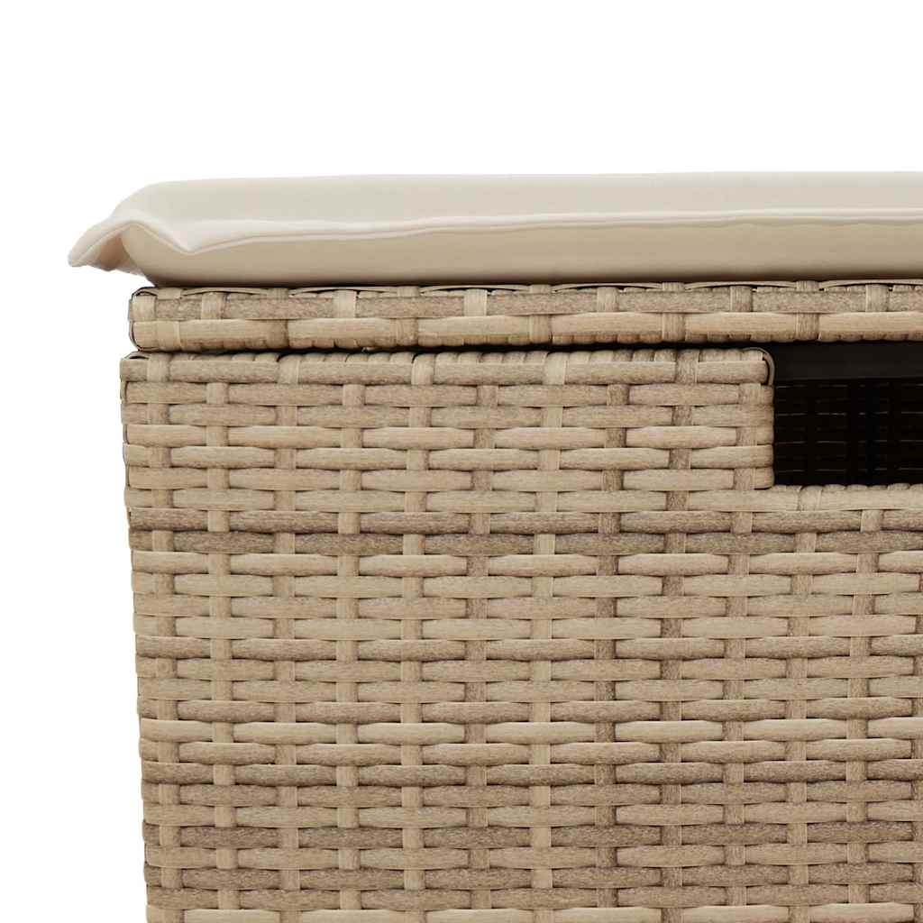 Set Divani da Giardino 7 pz con Cuscini Beige in Polyrattan